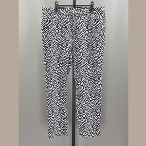 NEW! BANANA REPUBLIC ZEBRA PRINT SLOAN PANTS! WOMENS 12! black white animal